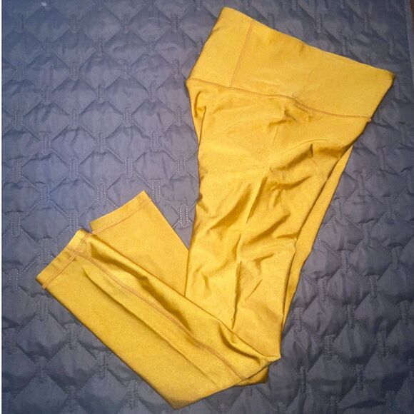 RARE Athleta Elation Shine Tight Leggings in Gold Shimmer – Women’s Size S - Picture 4 of 10